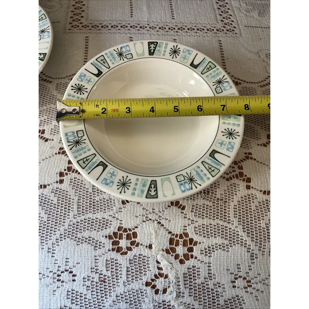 Set Of 2 Taylor Smith Taylor  Bowls Cathay‎ Atomic Pattern MCM 7 5/8